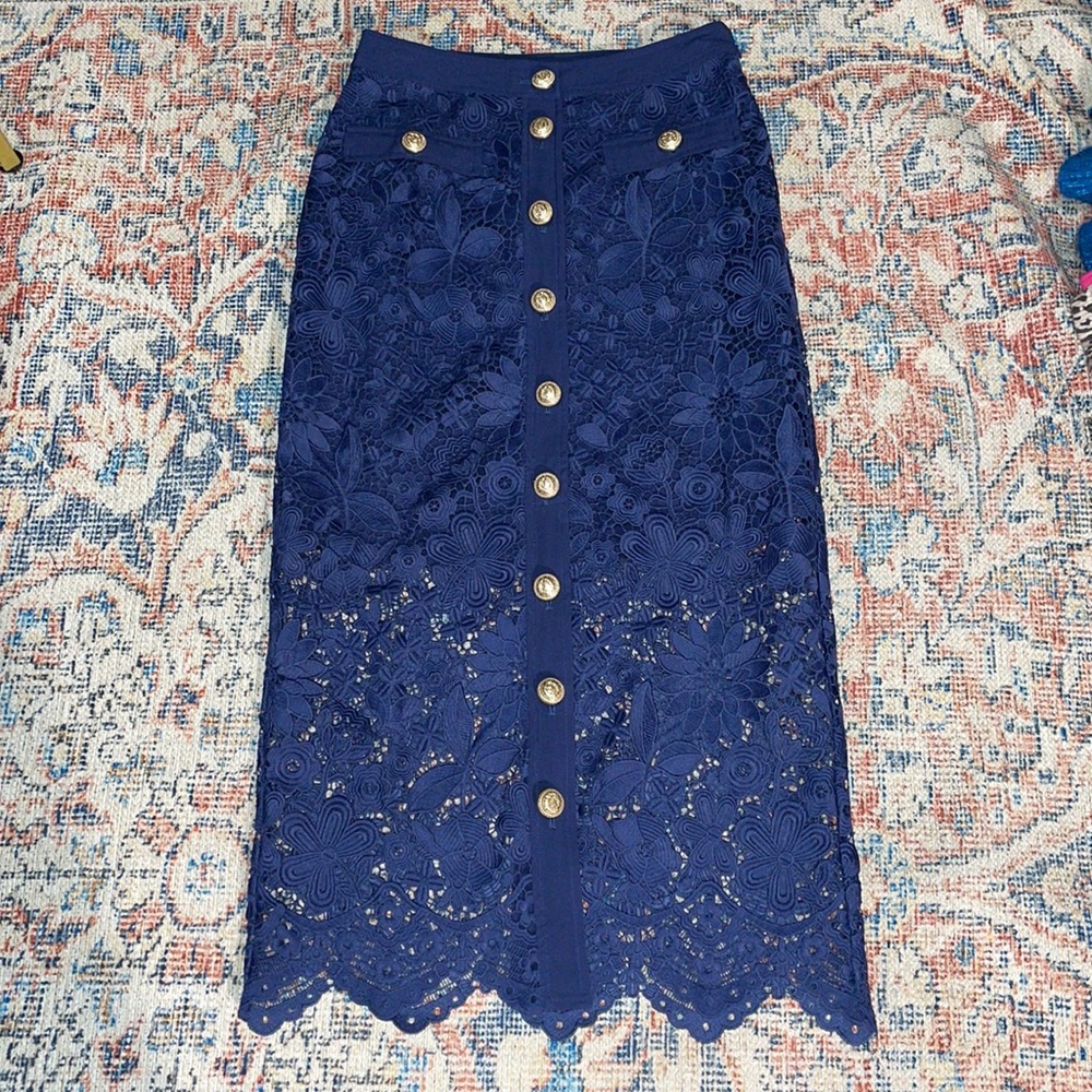 Generation Love Evetta Lace Skirt in Navy SZ 4 NWT - Picture 3 of 7